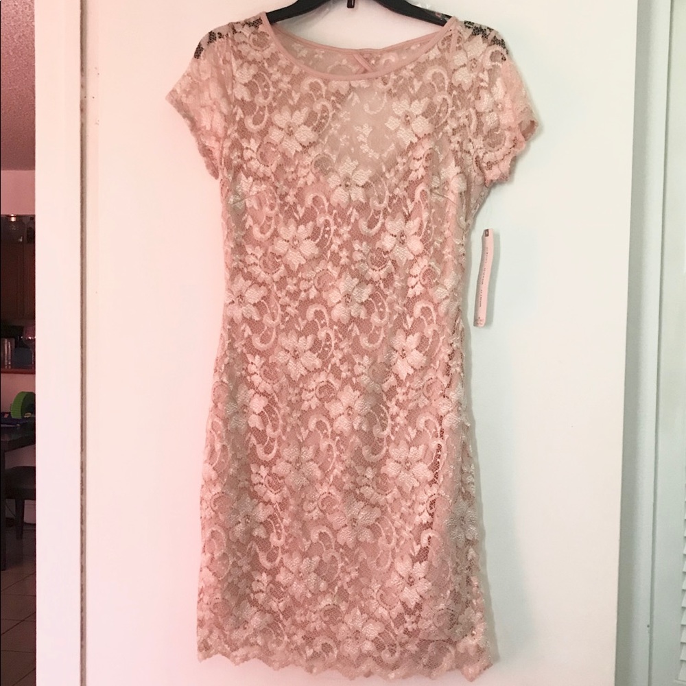 NWOT!! Almost famous juniors XL lace pink dress